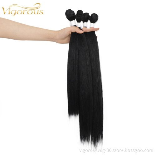 Vigorous Silky Black Custom Top Straight Chignon Soft For Women Synthetic Wholesale Extension Hair Closure Piece